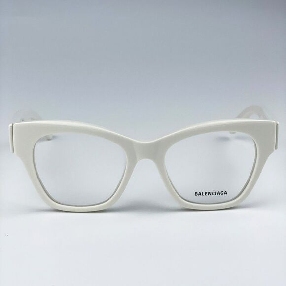NEW Balenciaga BB0263O 003 White Square Unisex Eyeglasses - Picture 3 of 11